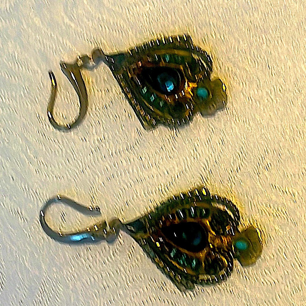 Israeli pendant-style crystal earrings.